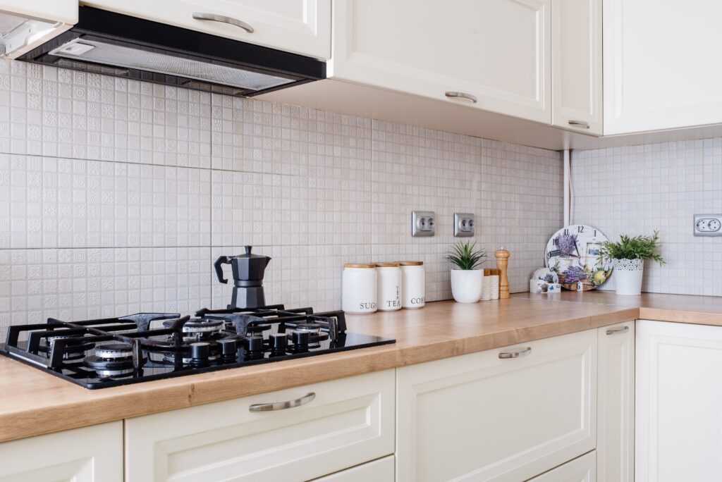 details of kitchen interior in new luxury home, residential decoration